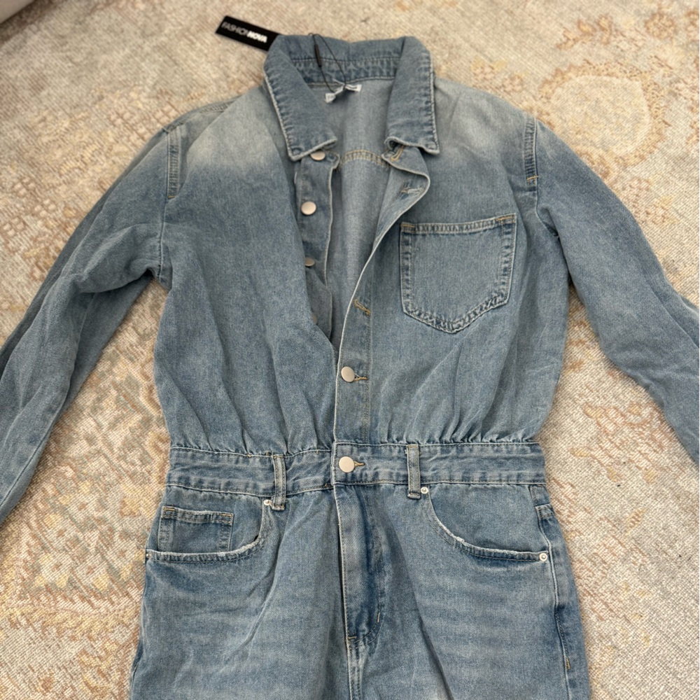 NWT FashionNova one piece denim romper